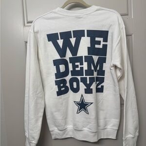 NFL Dallas Cowboys White and Blue Crew Neck Sweater